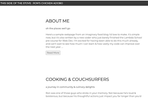 First Website screenshot